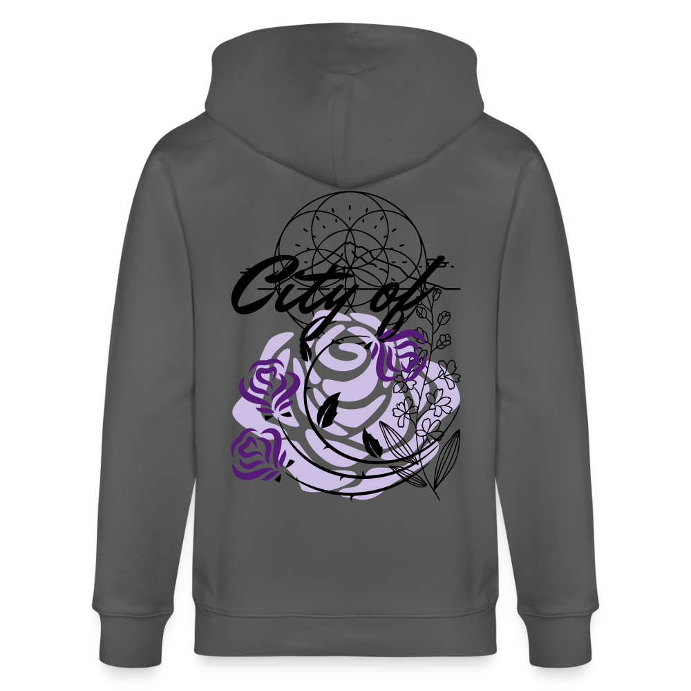 City of roses - Organic Zip Hoodie - anthracite