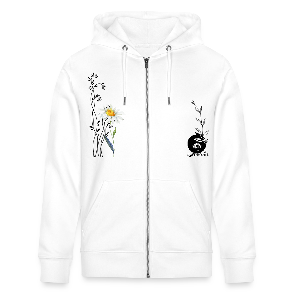Daisy - Organic Zip Hoodie - white