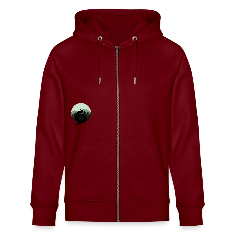 Evolve - Organic Zip Hoodie - burgundy