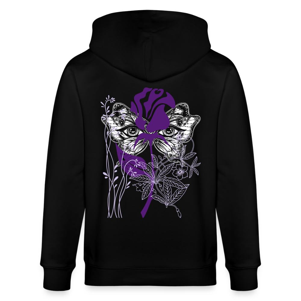 Butterfly Eyes - Organic Zip Hoodie - black