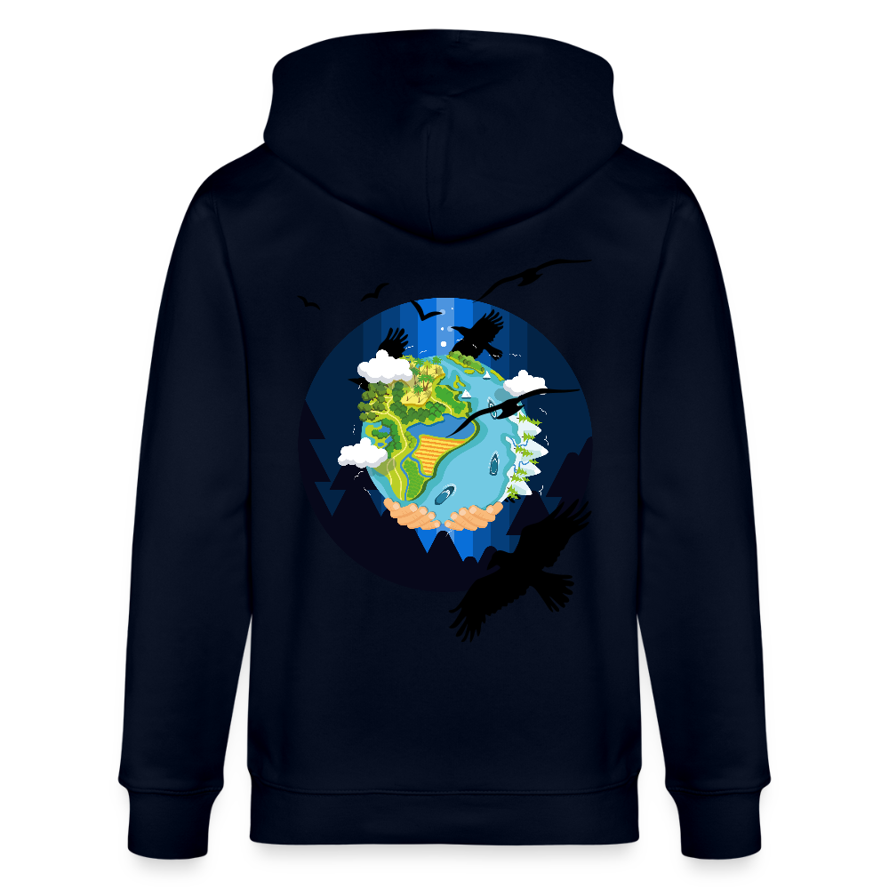 Earth Love - Organic Zip Hoodie - french navy