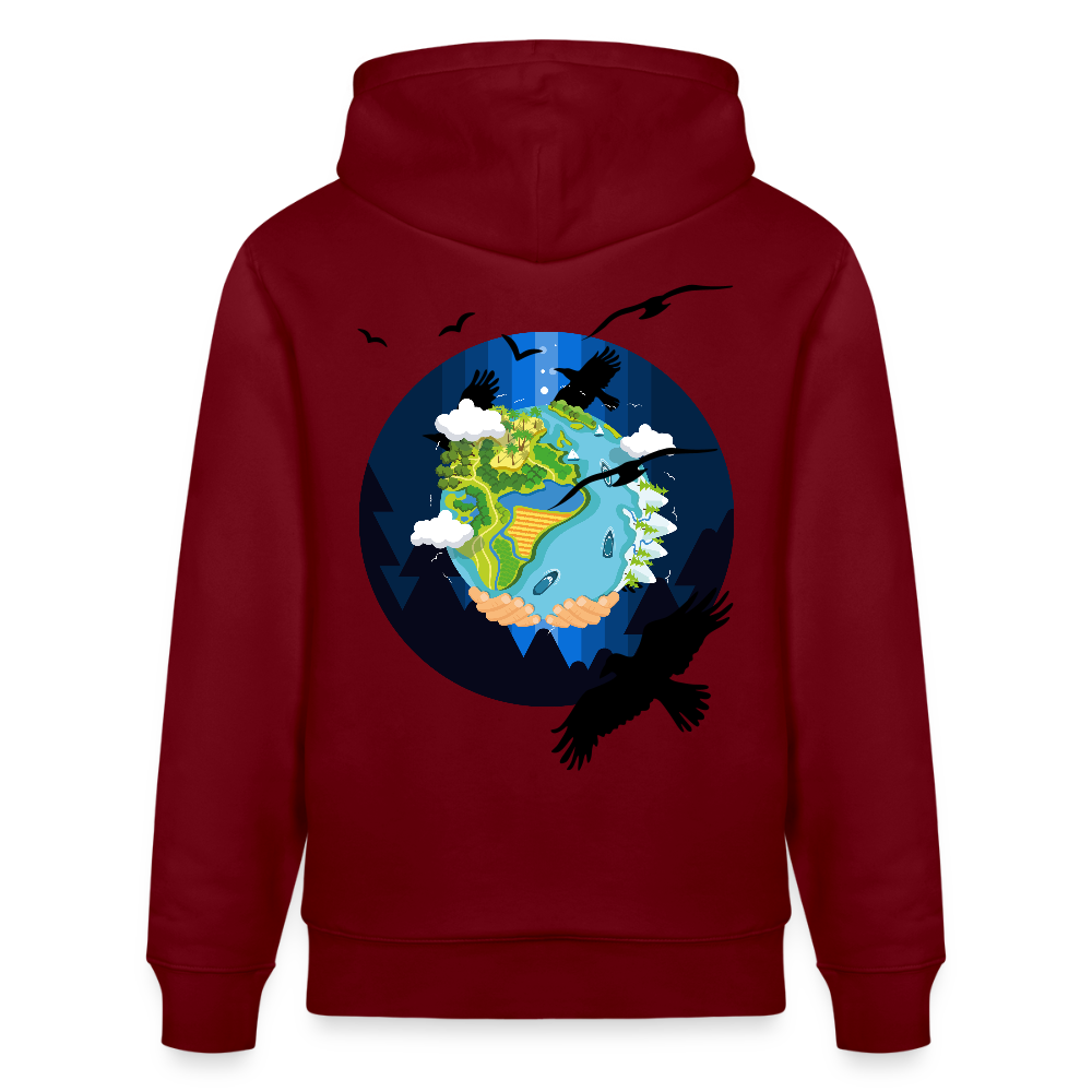 Earth Love - Organic Hoodie - burgundy