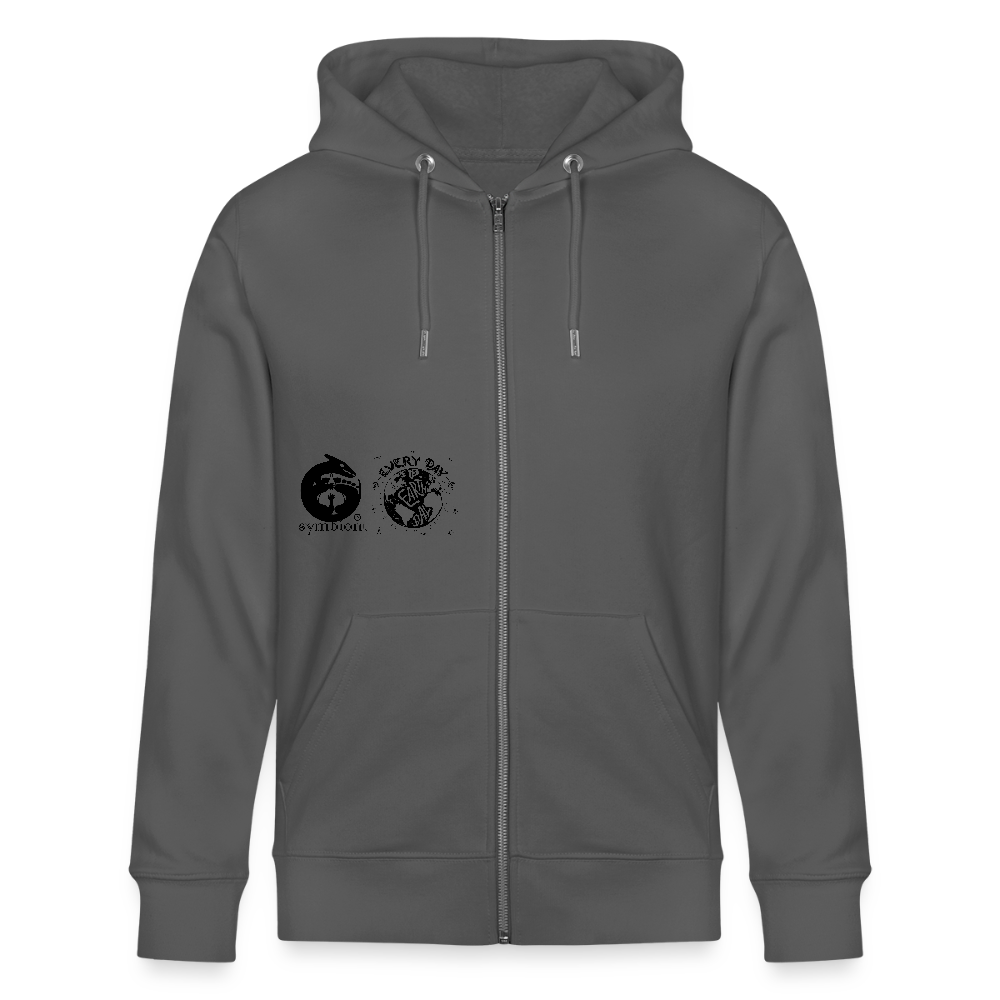 Earth Love - Organic Zip Hoodie - anthracite