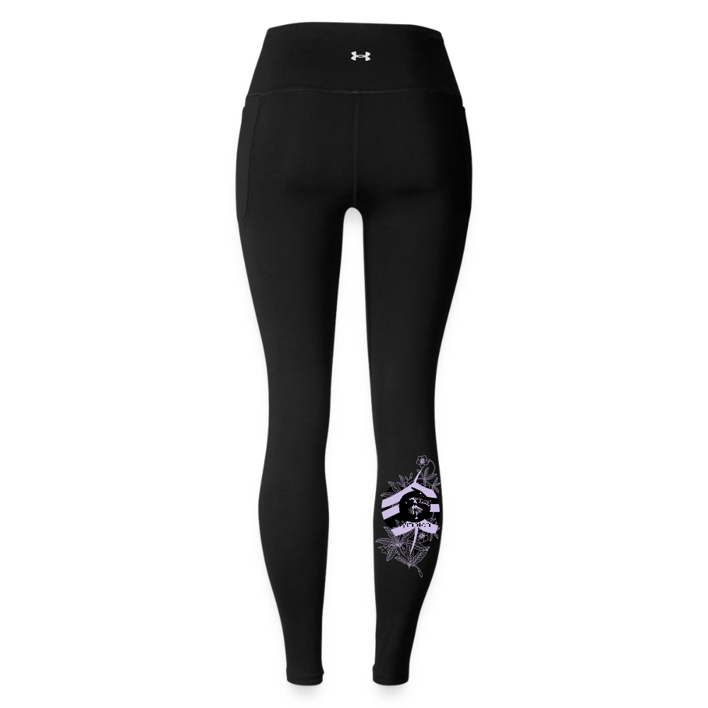 Lavender Leaf - Under Armor Motion Ankle Legging - black