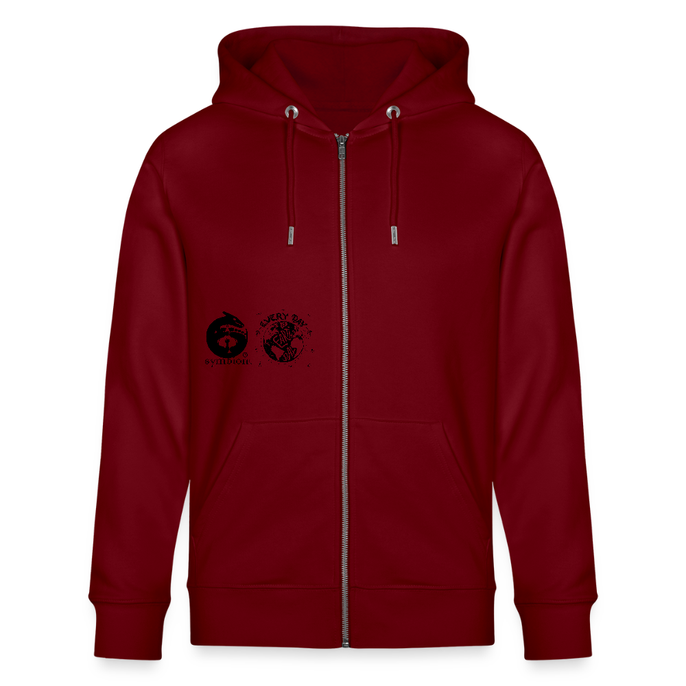 Earth Love - Organic Zip Hoodie - burgundy
