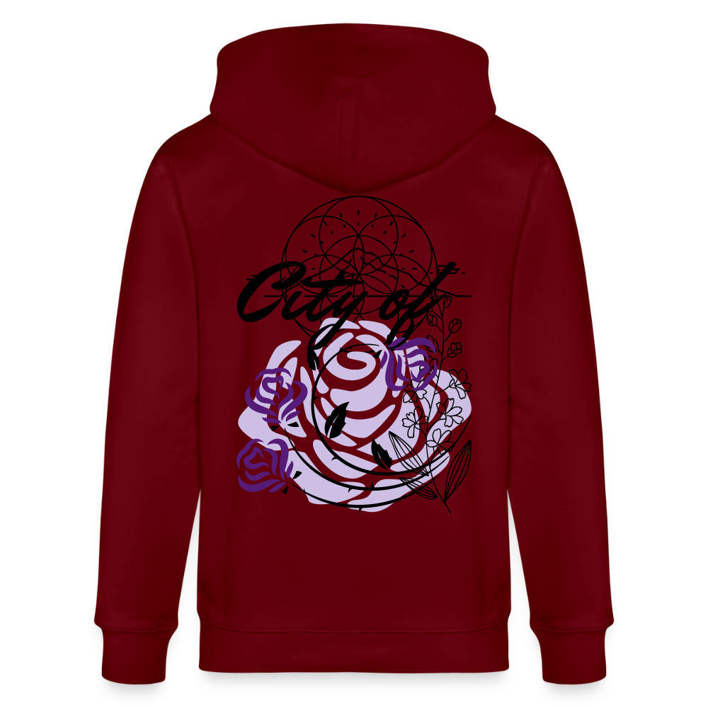 City of roses - Organic Zip Hoodie - burgundy