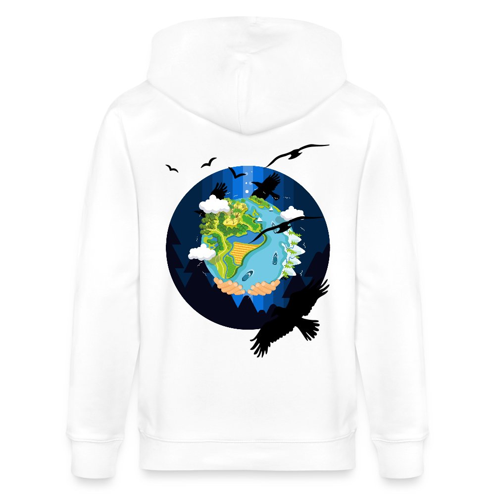 Earth Love - Organic Zip Hoodie - white