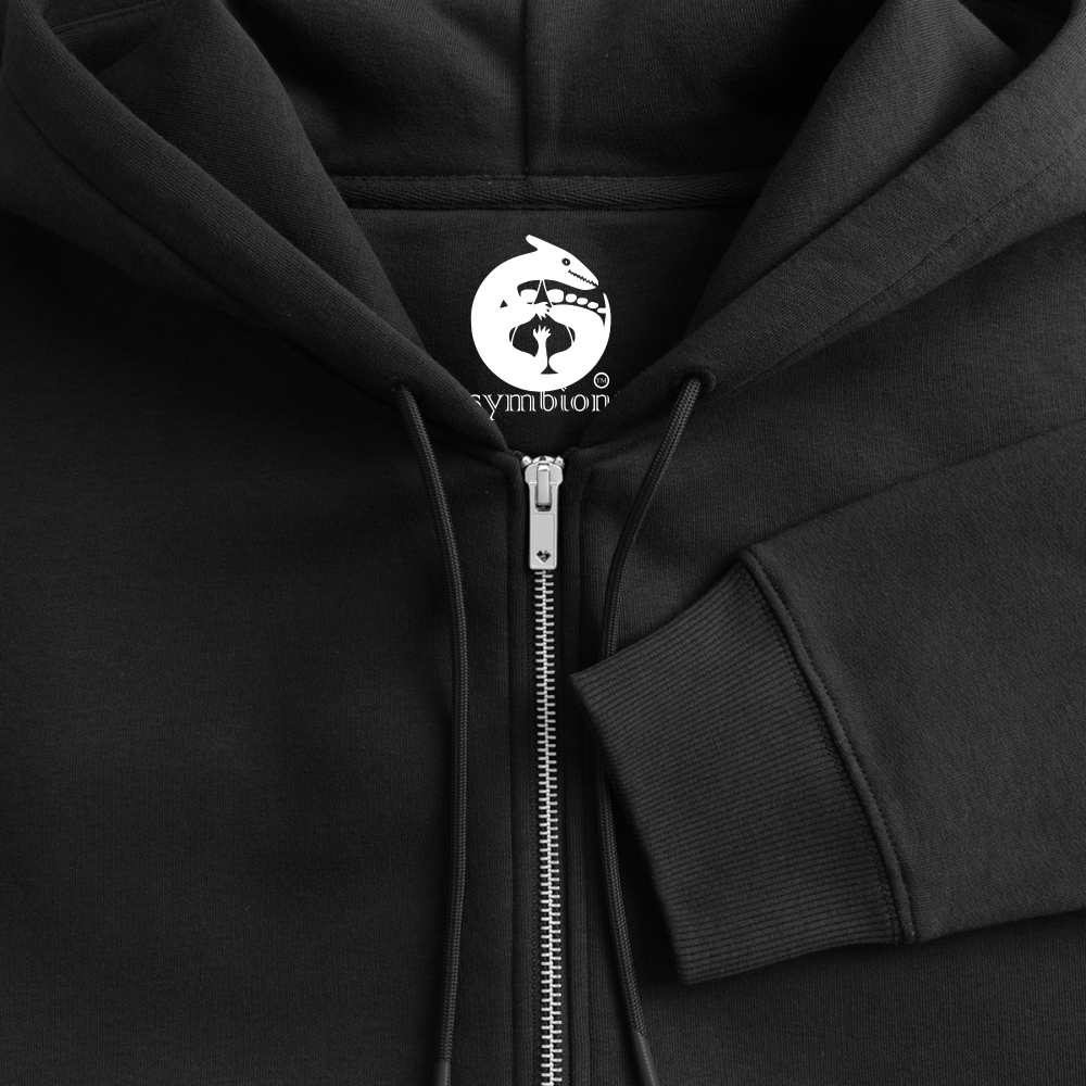 Organic Zip Hoodie ::::: - black