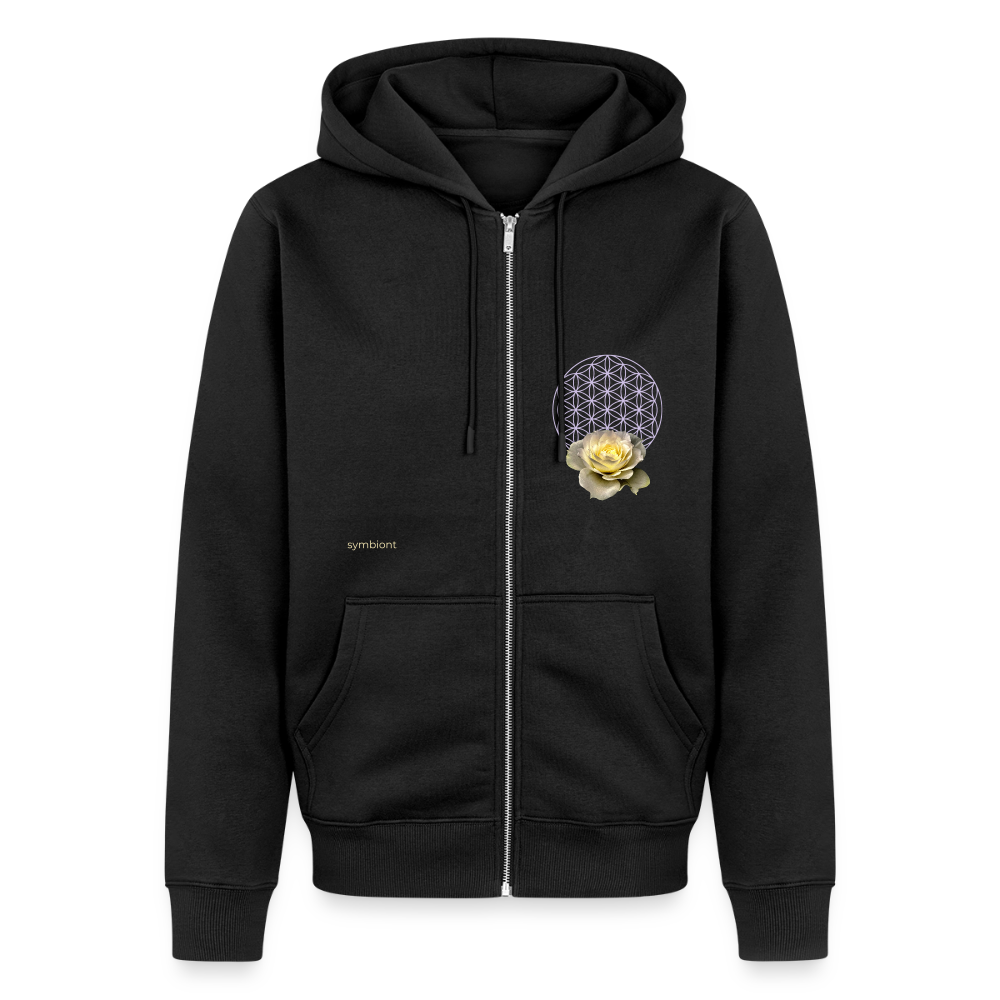 Seed/Flower of Life :::: Organic Zip Hoodie - black