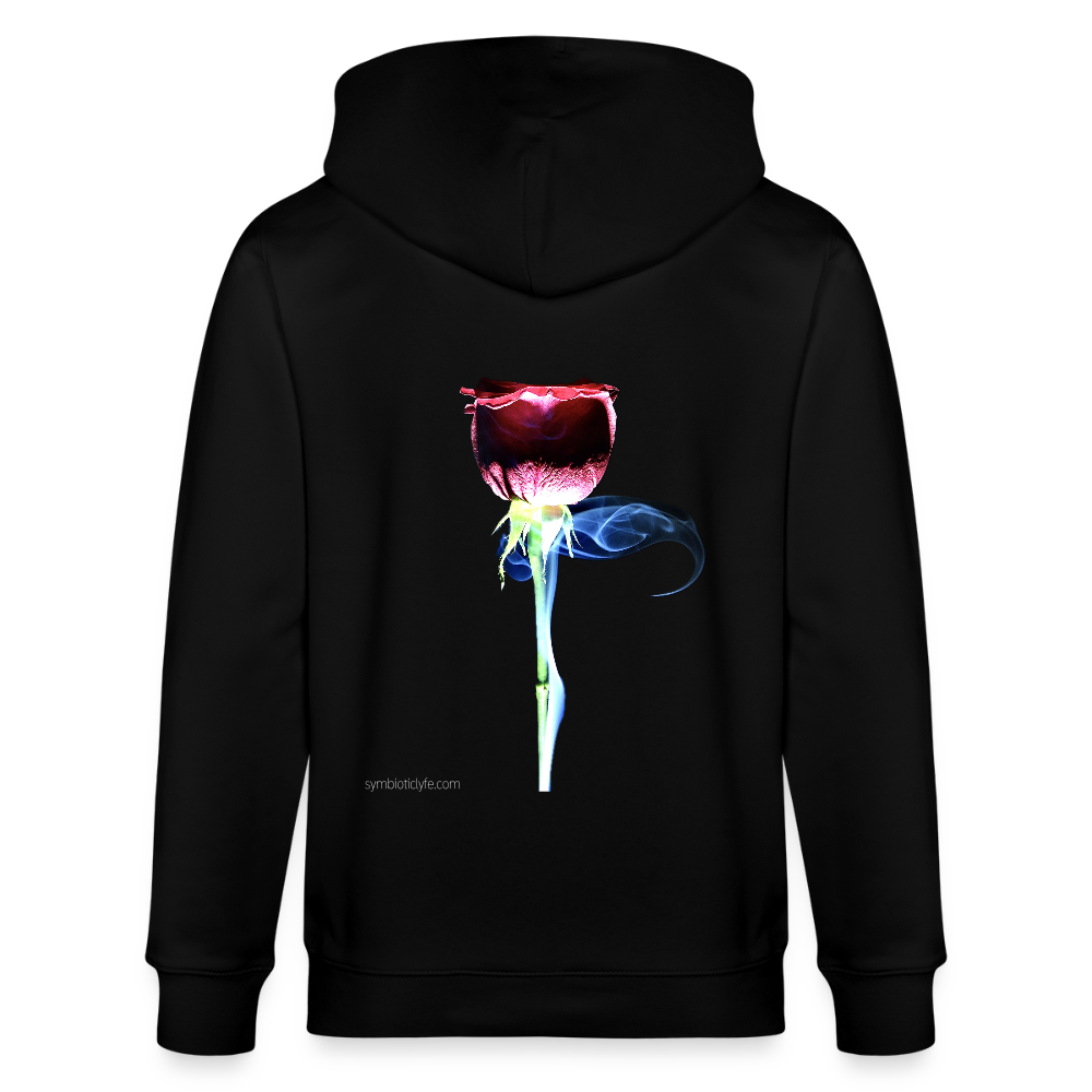 Smoke & Roses :: Organic Zip Hoodie - black