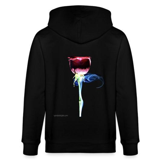 Smoke & Roses :: Organic Zip Hoodie - black