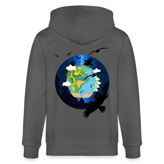 Earth Love - Organic Zip Hoodie - anthracite