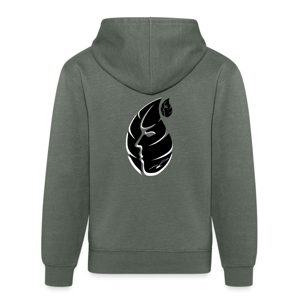 Leaface - Unisex Organic Hoodie - heather military green