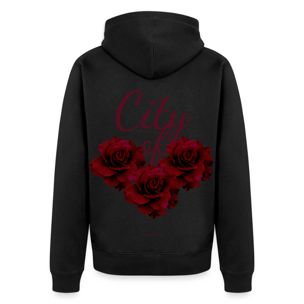 City of Roses ::: Organic Zip Hoodie - black