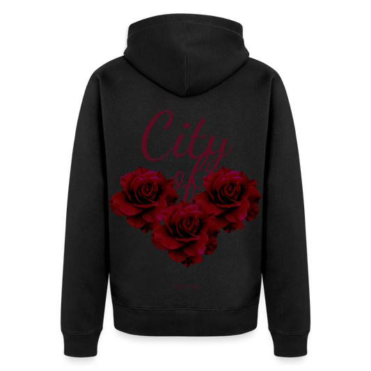 City of Roses ::: Organic Zip Hoodie - black