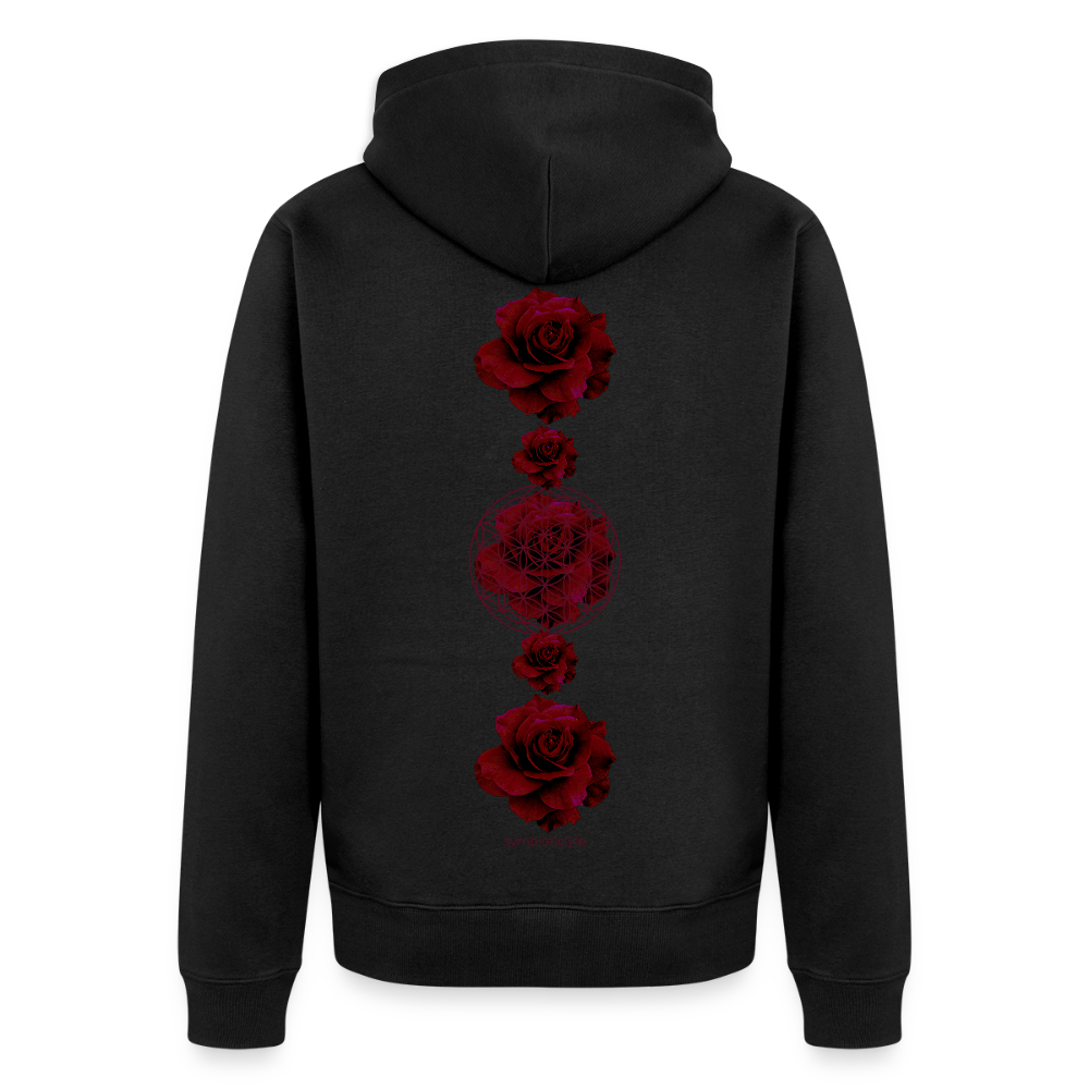 Seed/Flower of Life : Organic Zip Hoodie - black