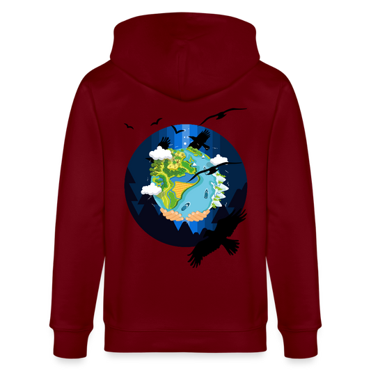 Earth Love - Organic Zip Hoodie - burgundy