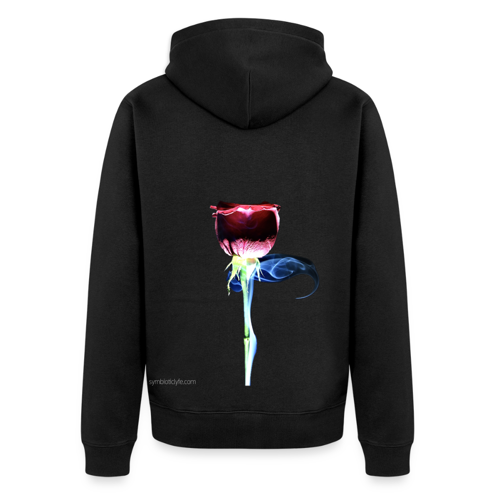 Smoke & Roses :: Organic Zip Hoodie - black