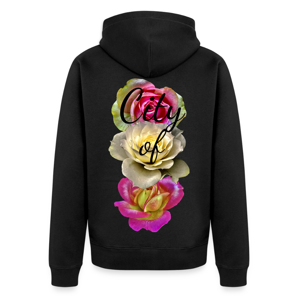City of Roses :: Organic Zip Hoodie - black
