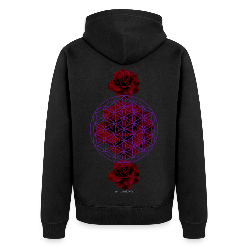 Flower of Life : Organic Zip Hoodie - black