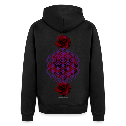 Flower of Life : Organic Zip Hoodie - black