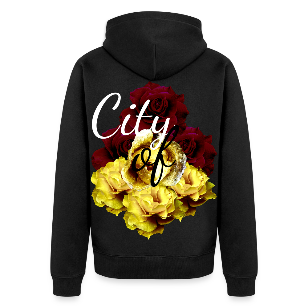 City of Roses : Organic Zip Hoodie - black
