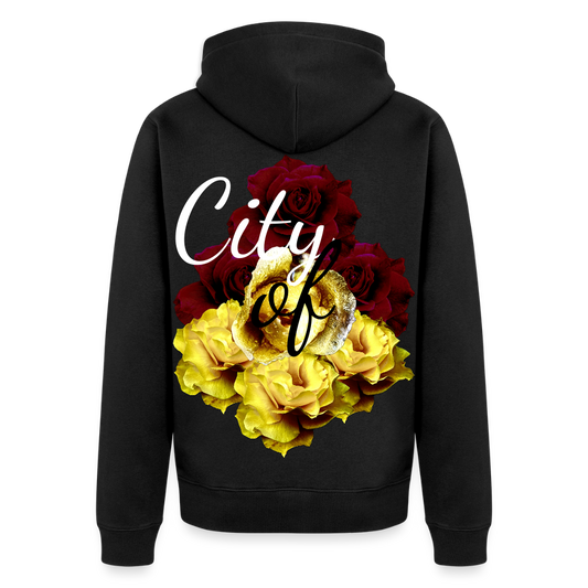 City of Roses : Organic Zip Hoodie - black