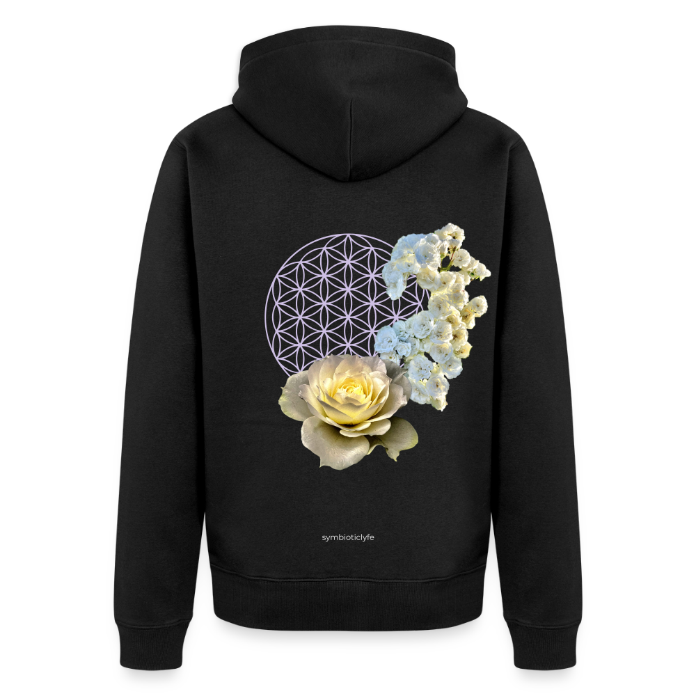Seed/Flower of Life :::: Organic Zip Hoodie - black