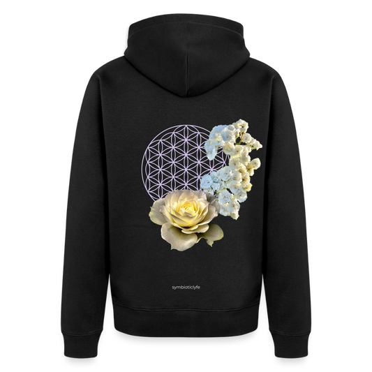 Seed/Flower of Life :::: Organic Zip Hoodie - black