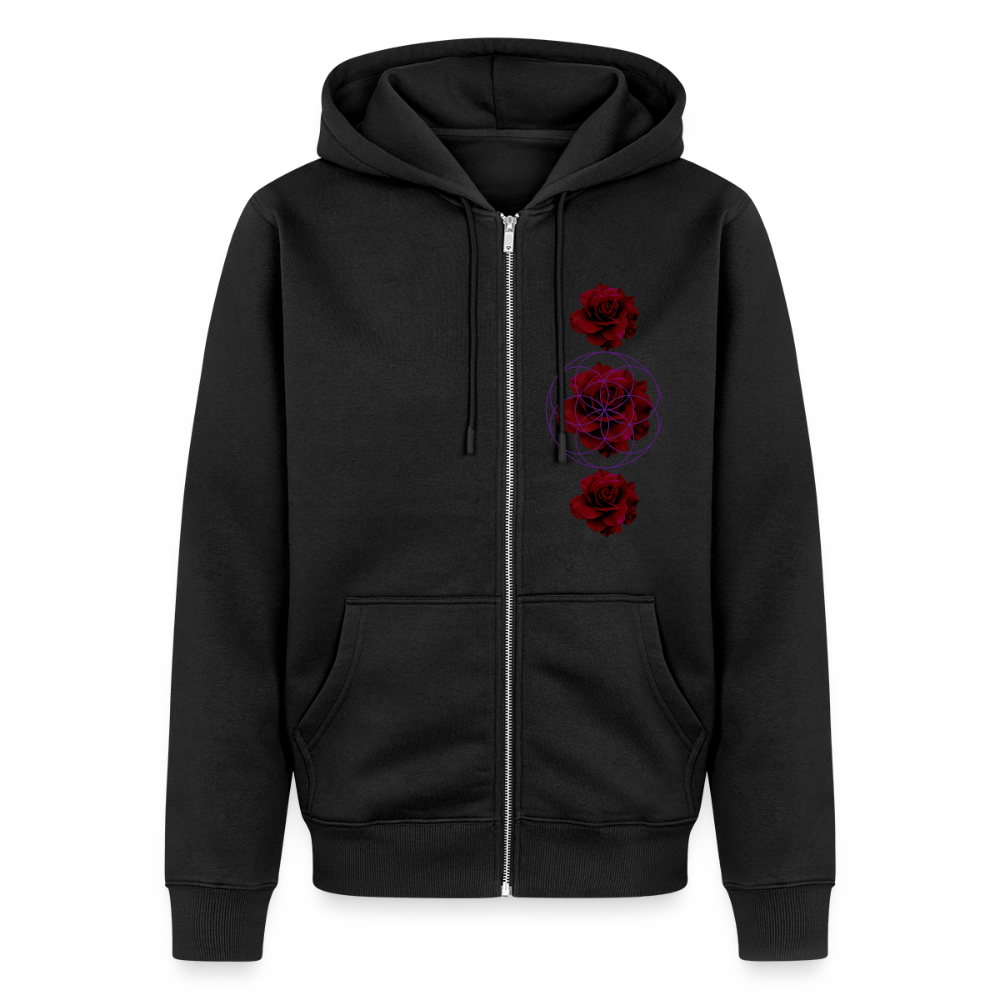Flower of Life : Organic Zip Hoodie - black