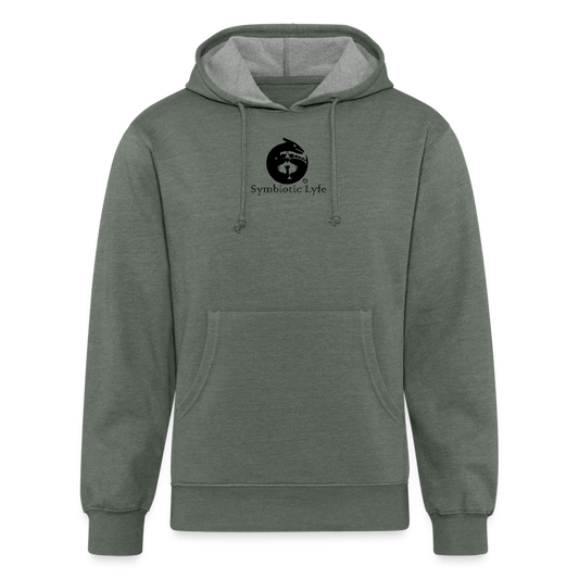 Symbiotic Logo - Unisex Organic Hoodie - heather military green