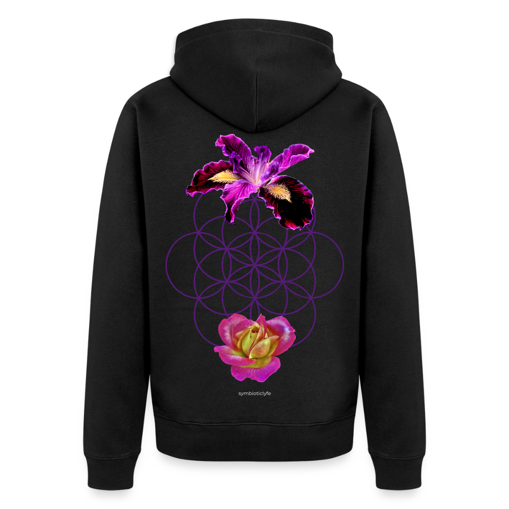 Seed/Flower of Life ::: Organic Zip Hoodie - black