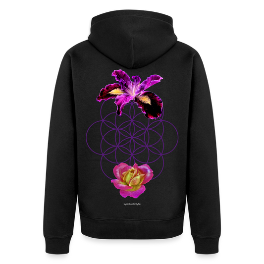 Seed/Flower of Life ::: Organic Zip Hoodie - black