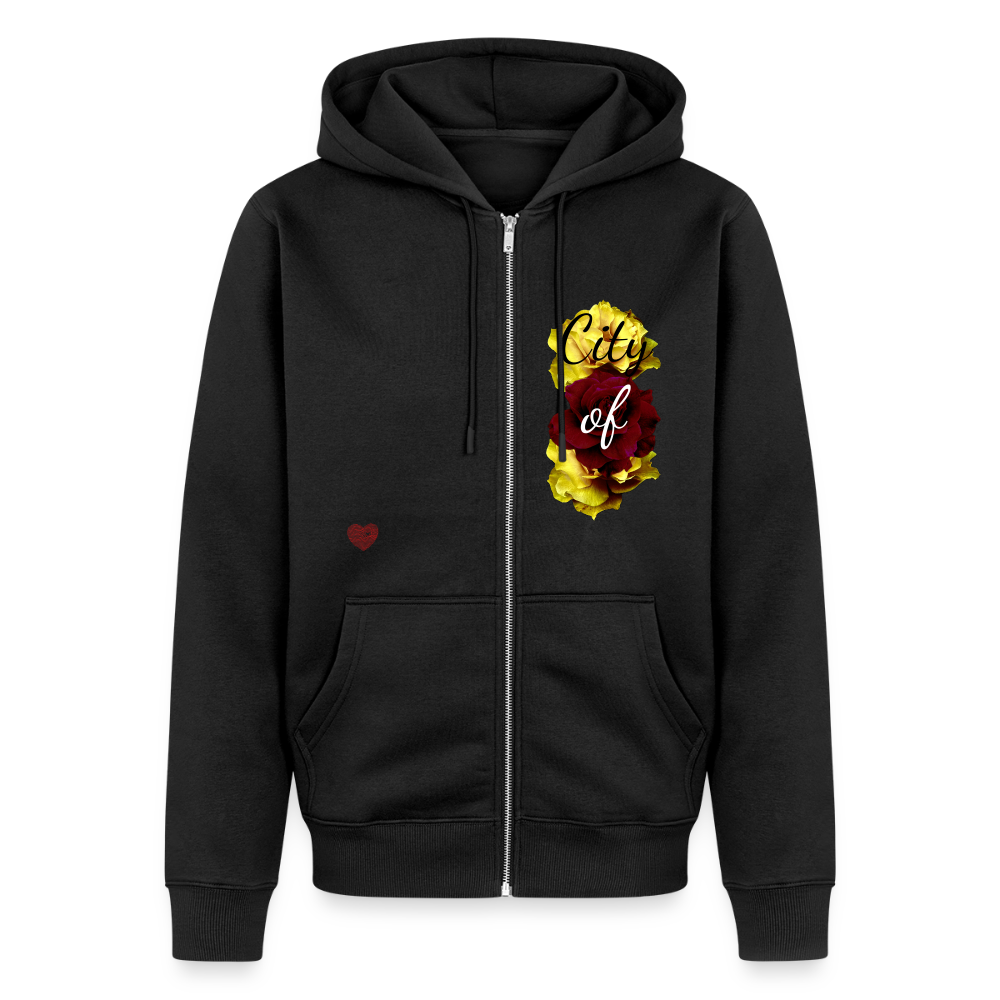 City of Roses : Organic Zip Hoodie - black