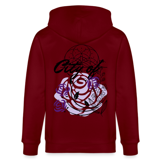 City of roses - Organic Zip Hoodie - burgundy