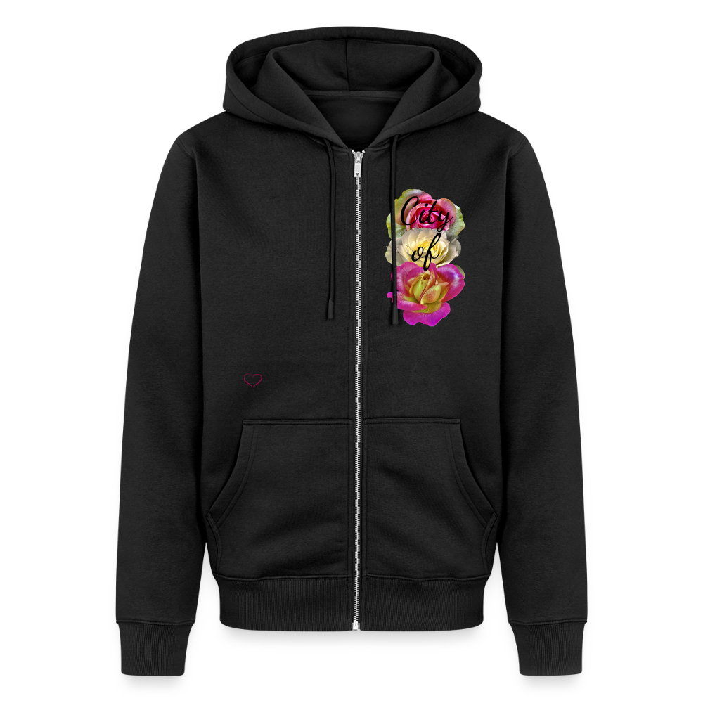 City of Roses :: Organic Zip Hoodie - black