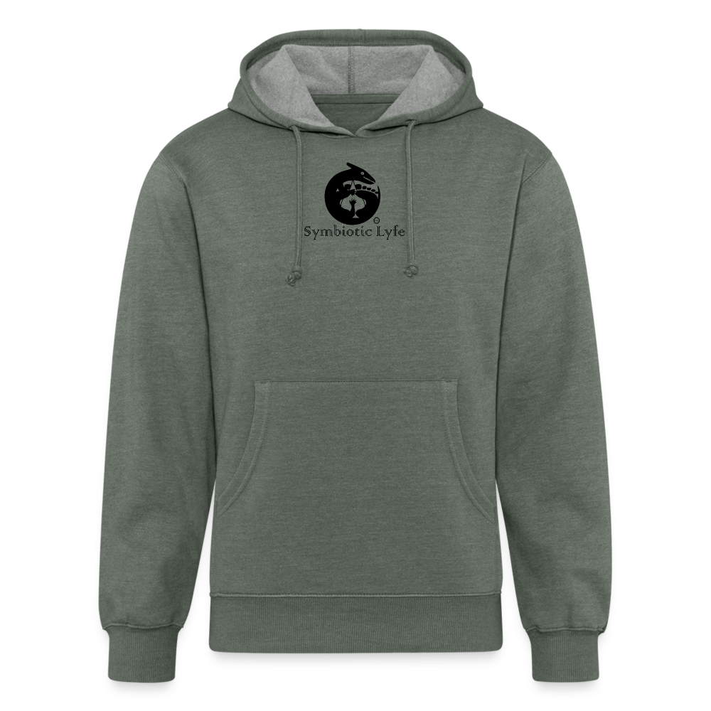 Leaface - Unisex Organic Hoodie - heather military green